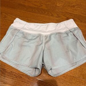 Lululemon Athletica Light Grey with iridescent, shiny pink Athletic Shorts